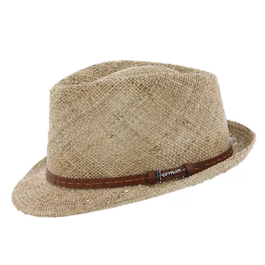 Rese- Trilby Sommerhut Sonnenhut für Damen und Herren Sonnenschutzhut
Hutband aus veganem Leder