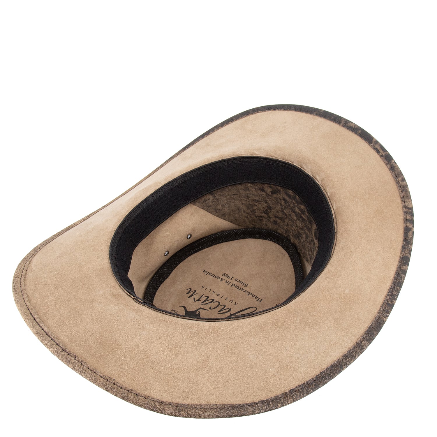 Lederhut Australischer Lederhut Cowboyhut knautschbarer Hut Jacaru 
Kängurulederhut Travellerhut 
stonewash Känguruleder Cowboyhut 