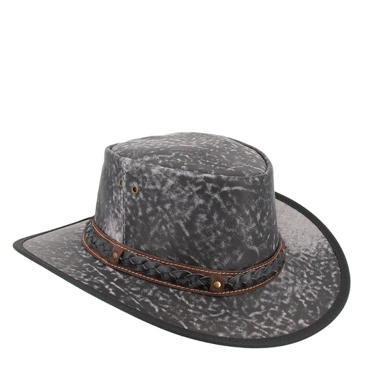 Lederhut Australischer Lederhut Cowboyhut knautschbarer Hut Jacaru 
Kängurulederhut Travellerhut 
stonewash Känguruleder Cowboyhut 