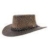 Australischerlederhut Känuruleder Outoorhut Damenhut Herrenhut Westernhut Cowboyhut geflochtenem Leder-Hutband.Stonewash Färbung