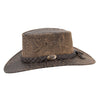 Australischerlederhut Känuruleder Outoorhut Damenhut Herrenhut Westernhut Cowboyhut geflochtenem Leder-Hutband.Stonewash Färbung