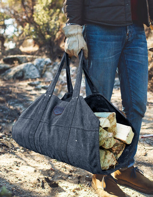 Lumberjack Holztasche aus gewachstem Canvas