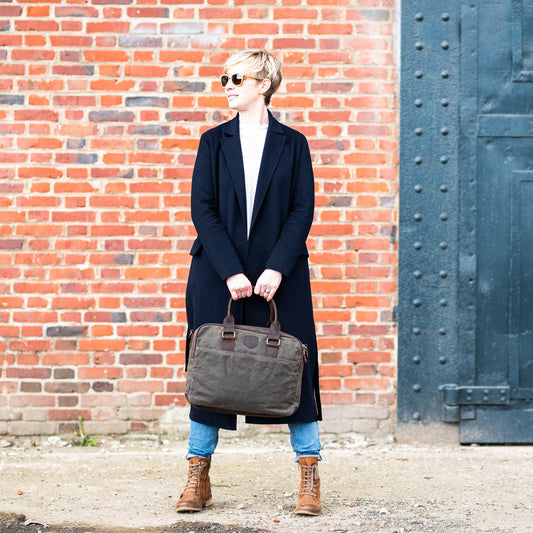 #Canvas #Gewachst #Leder #Laptoptasche #Vintage #Reisetasche #Wasserfest #Robust #Handgepäck #Tasche #15Zoll