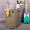 Aufbewahrungskorb Holz Korb Holztasche Aufbewahrungs Tasche Aufbewahrungskorb für alles Großer aufbewahrungskorb aufbewahrungstasche Aufbewahrungs Tasche aus Gewachstem Canvas 