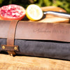 CHEF Messerrolltasche aus gewachstem Canvas – für bis zu 9 Messer, wasserabweisend & stilvoll