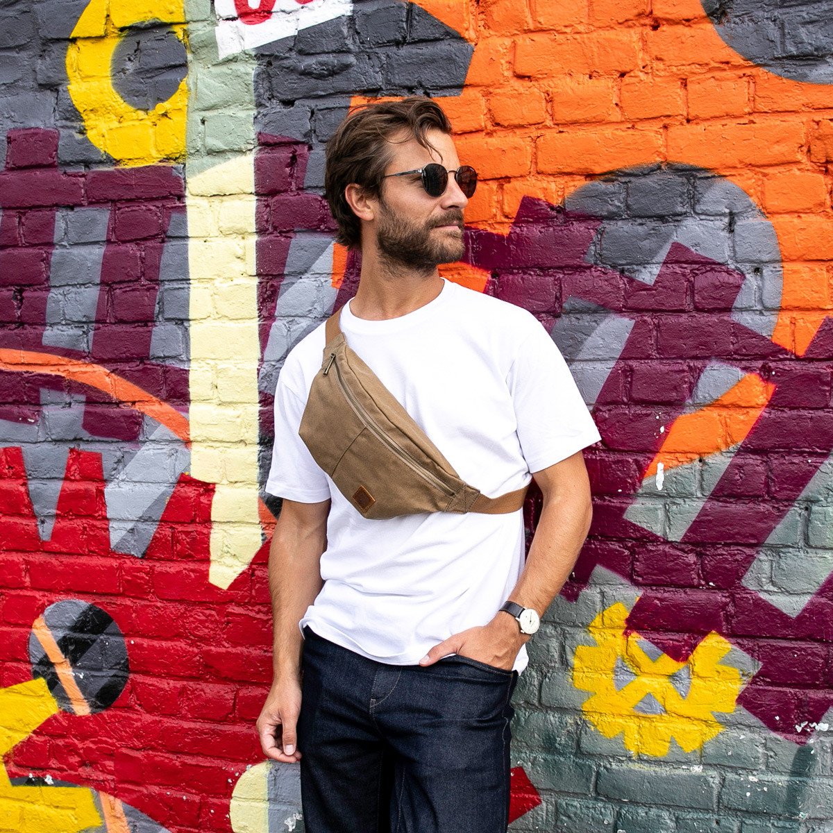 #SlingBag #Canvas #Gewachst #Wasserfest #Vintage #Crossbody #Tasche #Outdoor #Reise #Kompakt