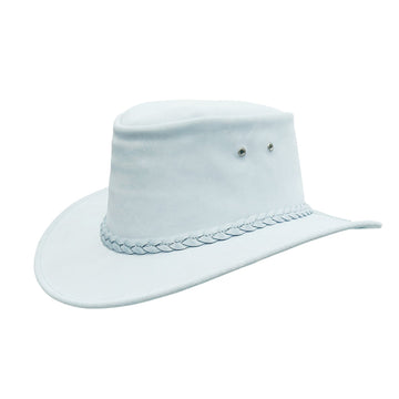 Australischer Kinder Cowboyhut aus weichem Wildleder in hellblau Größe 54-55 cm