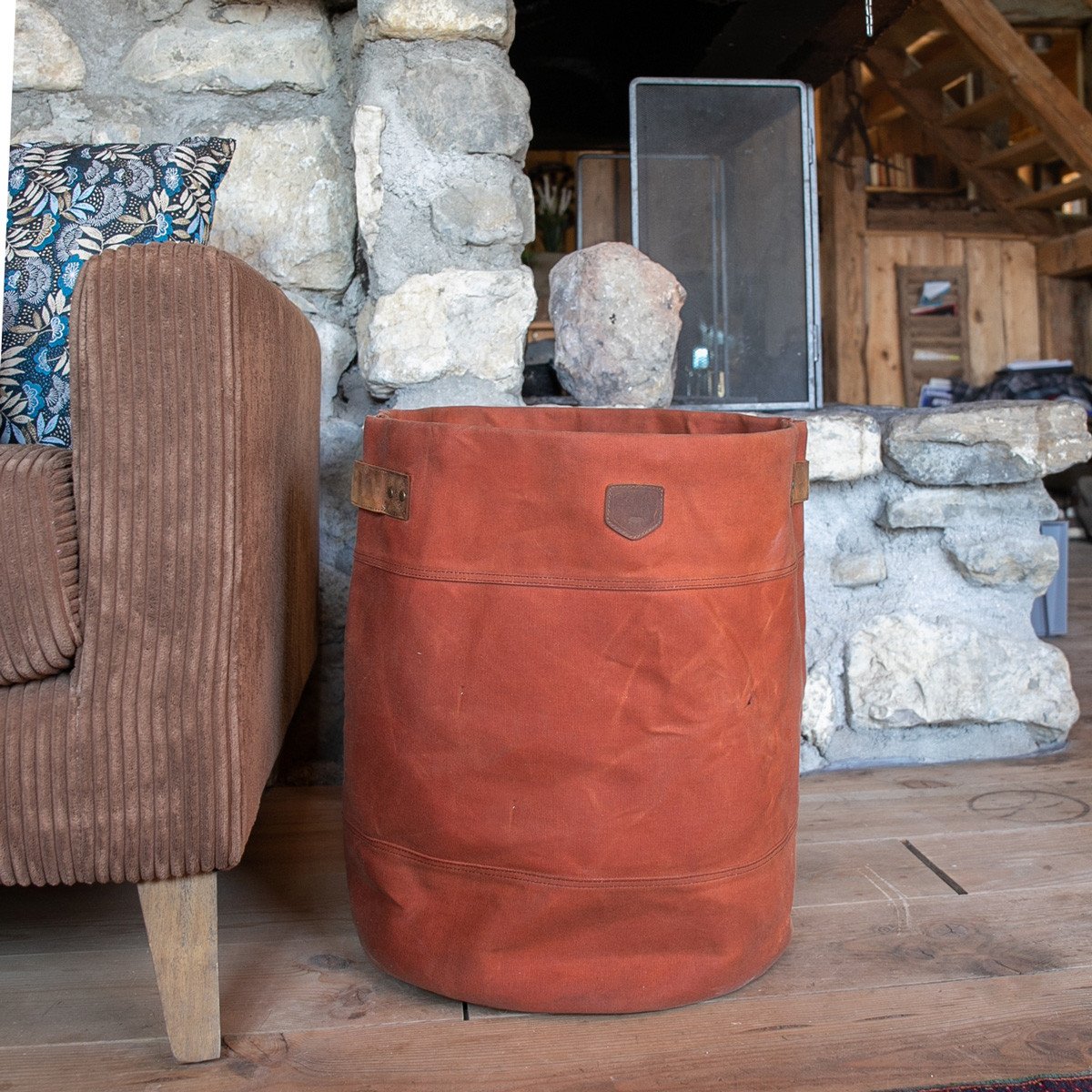 Aufbewahrungskorb Holz Korb Holztasche Aufbewahrungs Tasche Aufbewahrungskorb für alles Großer aufbewahrungskorb aufbewahrungstasche Aufbewahrungs Tasche aus Gewachstem Canvas 