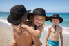 Australischer Sommerhut für Kinder mit Netz-Block inkl.Kinnband wasserfest mit UV Schutz