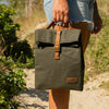 Lunchbag – isolierte Vintage-Lunch-Tasche aus gewachstem Canvas & Leder