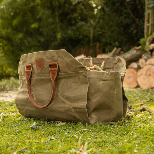 Craftwood Feuerholztasche – flexible 2-in-1-Holztasche aus gewachstem Canvas