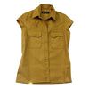 Leichte Damenbluse Freizeitbluse Freizeithemd Westernhemd Westernbluse Safaribluse  Damenbluse ohne Ärmel Westenbluse 