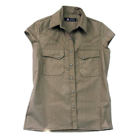 Leichte Damenbluse Freizeitbluse Freizeithemd Westernhemd Westernbluse Safaribluse  Damenbluse ohne Ärmel Westenbluse 