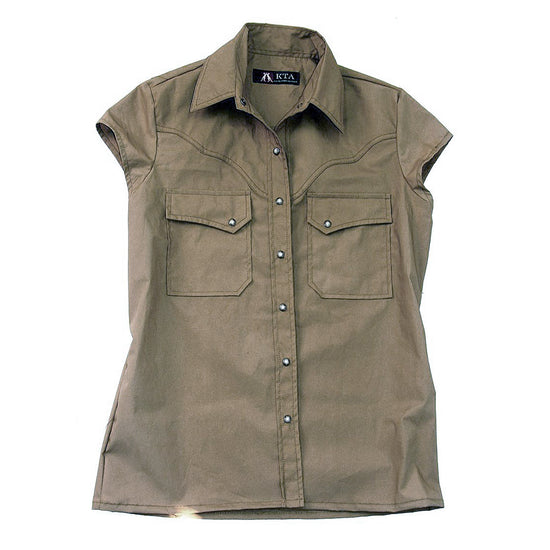 Leichte Damenbluse Freizeitbluse Freizeithemd Westernhemd Westernbluse Safaribluse  Damenbluse ohne Ärmel Westenbluse 