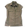 Leichte Damenbluse Freizeitbluse Freizeithemd Westernhemd Westernbluse Safaribluse  Damenbluse ohne Ärmel Westenbluse 