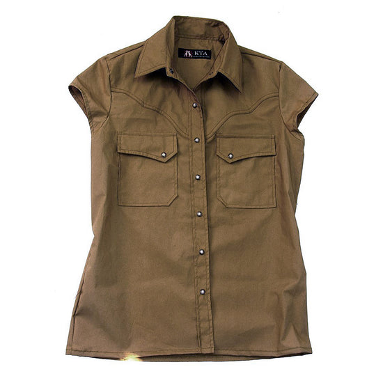 Leichte Damenbluse Freizeitbluse Freizeithemd Westernhemd Westernbluse Safaribluse  Damenbluse ohne Ärmel Westenbluse 