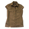 Leichte Damenbluse Freizeitbluse Freizeithemd Westernhemd Westernbluse Safaribluse  Damenbluse ohne Ärmel Westenbluse 