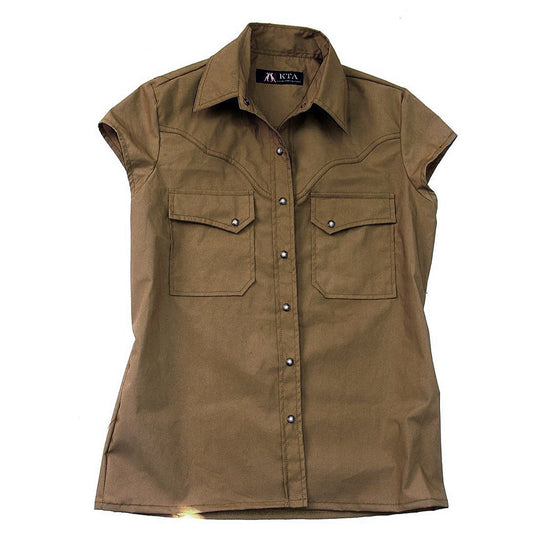 Leichte Damenbluse Freizeitbluse Freizeithemd Westernhemd Westernbluse Safaribluse  Damenbluse ohne Ärmel Westenbluse 