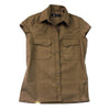 Leichte Damenbluse Freizeitbluse Freizeithemd Westernhemd Westernbluse Safaribluse  Damenbluse ohne Ärmel Westenbluse 