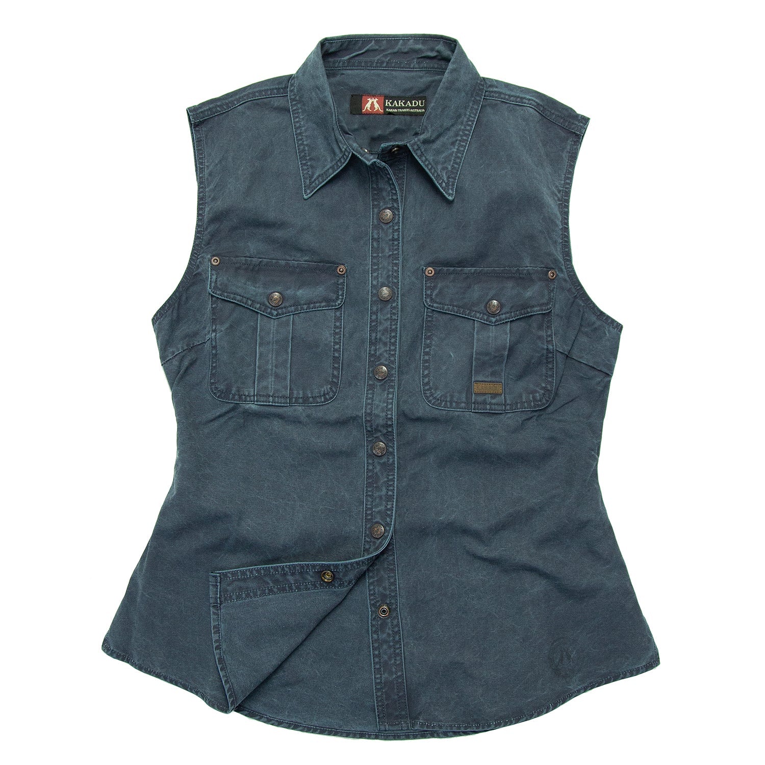 Leichte Damenbluse Freizeitbluse Freizeithemd Westernhemd Westernbluse Safaribluse  Damenbluse ohne Ärmel Westenbluse 