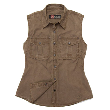 Leichte Damenbluse Freizeitbluse Freizeithemd Westernhemd Westernbluse Safaribluse  Damenbluse ohne Ärmel Westenbluse 