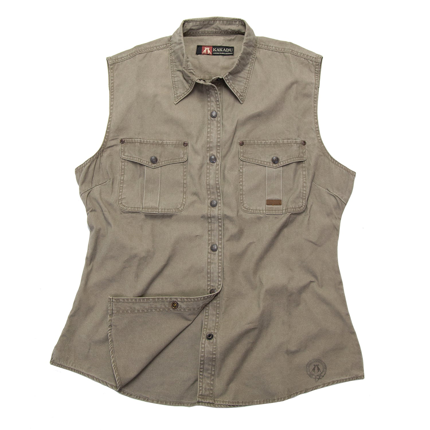 Leichte Damenbluse Freizeitbluse Freizeithemd Westernhemd Westernbluse Safaribluse  Damenbluse ohne Ärmel Westenbluse 