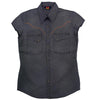 Leichte Damenbluse Freizeitbluse Freizeithemd Westernhemd Westernbluse Safaribluse  Damenbluse ohne Ärmel Westenbluse 