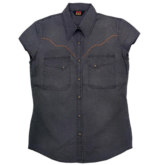 Leichte Damenbluse Freizeitbluse Freizeithemd Westernhemd Westernbluse Safaribluse  Damenbluse ohne Ärmel Westenbluse 