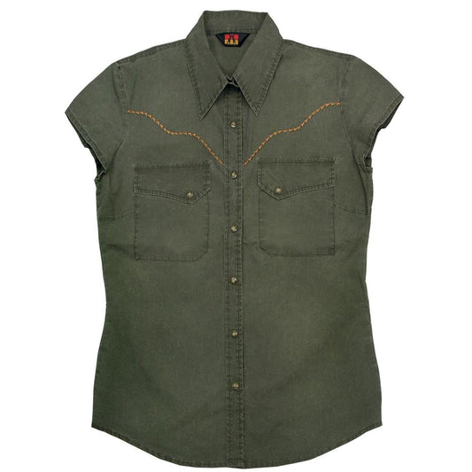 Leichte Damenbluse Freizeitbluse Freizeithemd Westernhemd Westernbluse Safaribluse  Damenbluse ohne Ärmel Westenbluse 