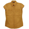 Leichte Damenbluse Freizeitbluse Freizeithemd Westernhemd Westernbluse Safaribluse  Damenbluse ohne Ärmel Westenbluse 