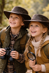 Australian Kids Leather Hat – Robuster Allwetter-Cowboyhut aus Leder mit UPF 50+