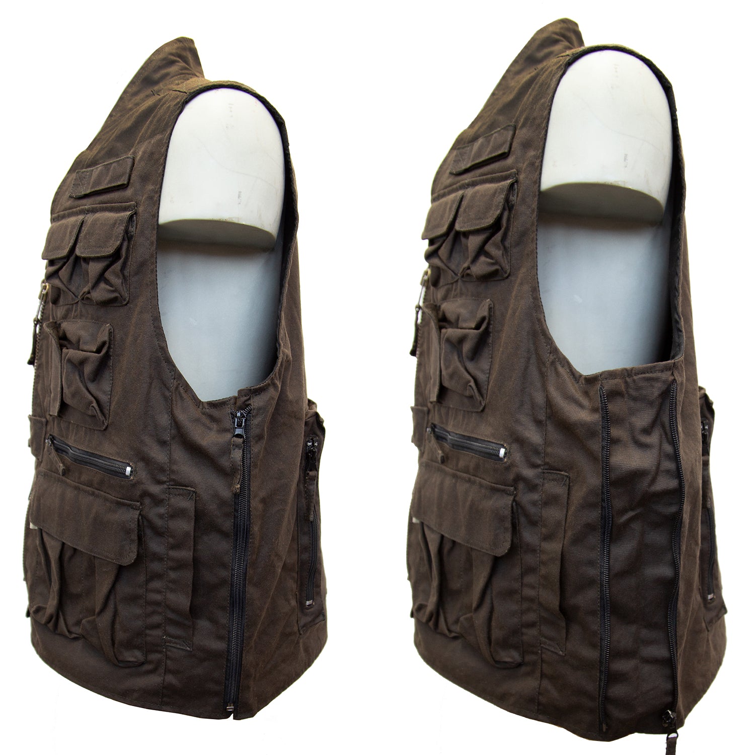 Westen Outdoorweste Freizeitweste gewachste Weste Waldweste Jagdweste Herrenweste Frauenweste Weste mit vielen Taschen 