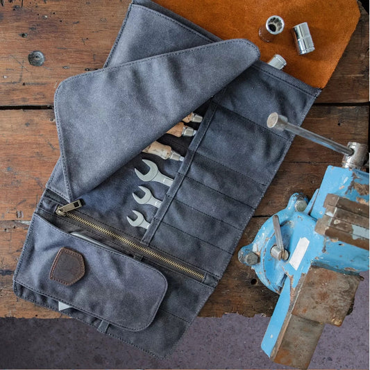Mechanic Werkzeugrolle – robuster Tool Roll aus gewachstem Canvas & Leder