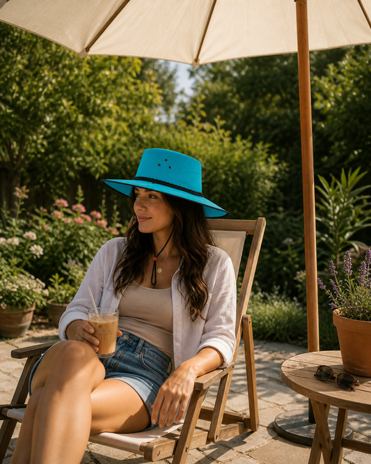 Soaka – Unisex Cowboyhut Wildleder-Optik mit Krempen-Paspelierung | Aqua