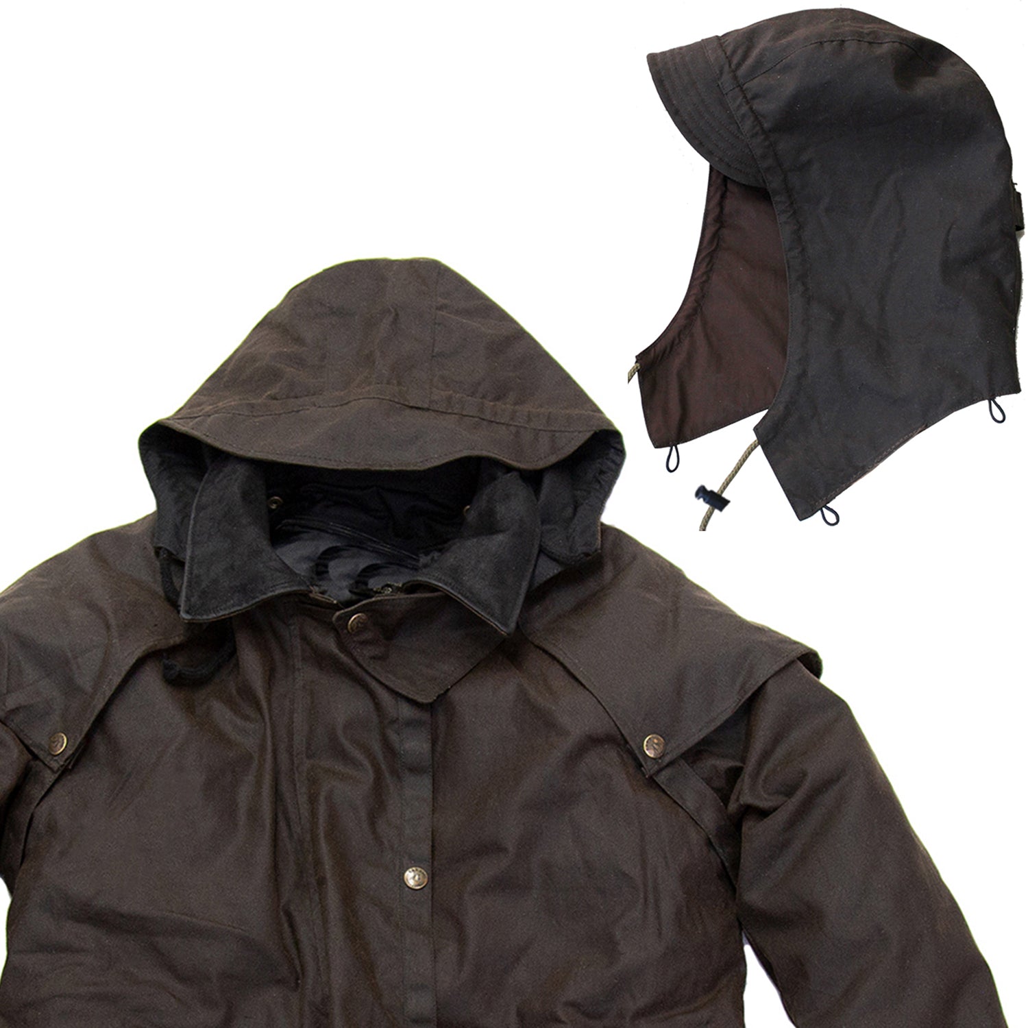 Abnehmbare Kapuze Wachsjacken Kapuze Wachsmantel Oilskin jacken Babour jacken 