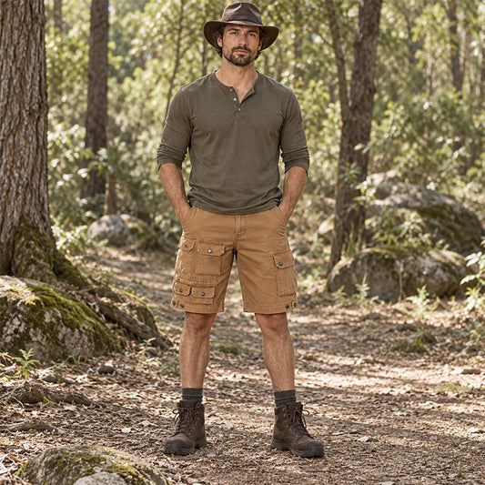 Herren Cargo Shorts 100 % Baumwolle – Outdoor & Utility Shorts