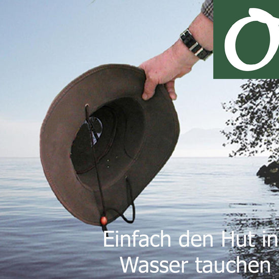 Sonnenhut Strandhut Karnevalshut Festivalhut formstabiler Hut veganes Leder SONNENSCHUTZFAKTOR Outbakkers 