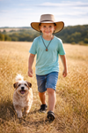 Australischer Kinder Outdoor Sommerhut inkl. Kinnband- wasserfest mit UV Schutz- Größe 53-54 cm
