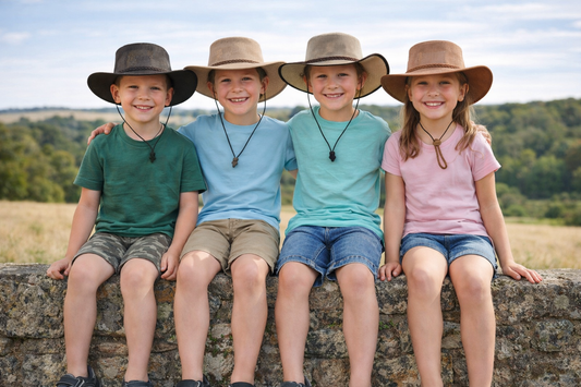 Australian Kids Wildleder-Sommerhut – Leichter Cowboyhut mit Mesh-Belüftung & UPF 50+