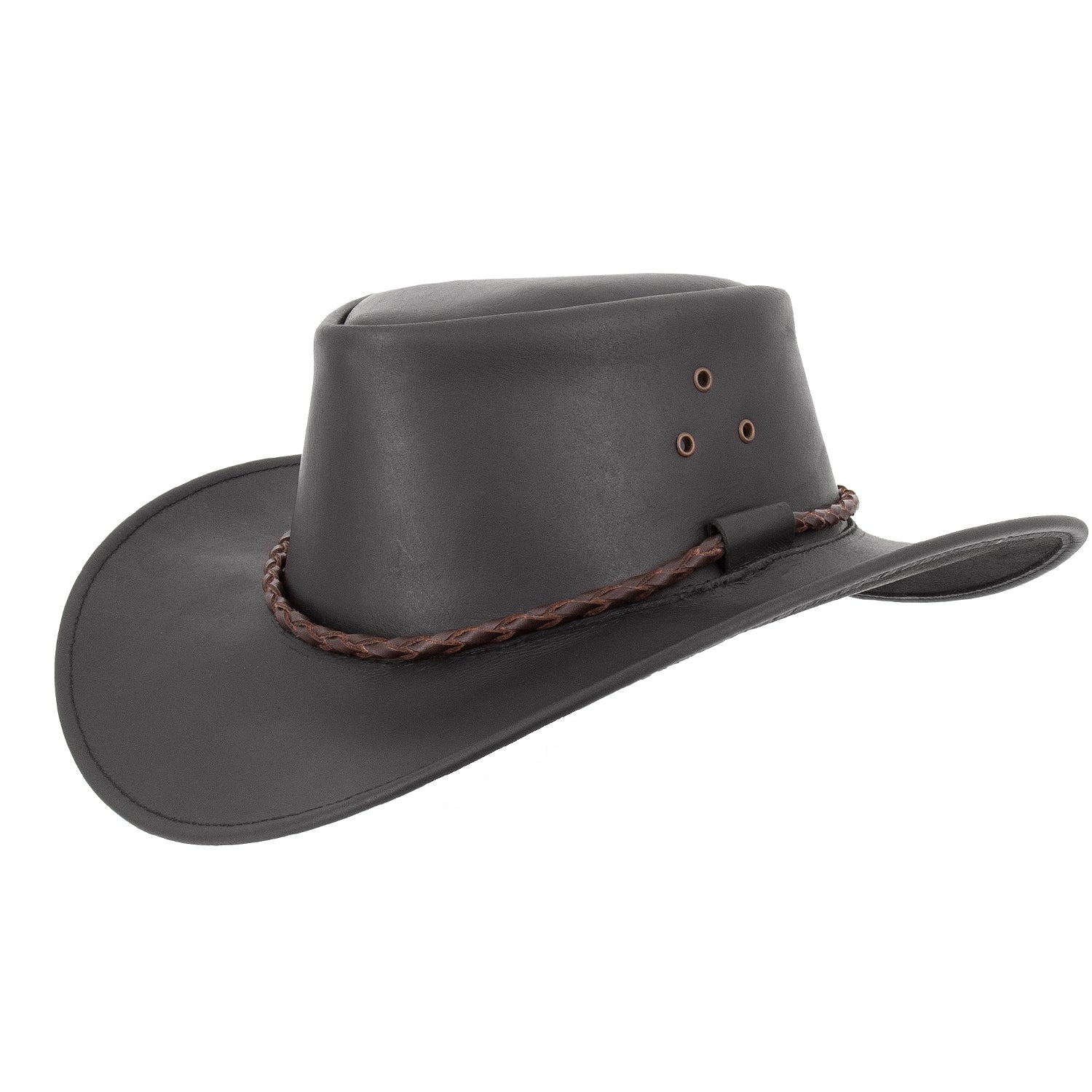 Outdoor Cowboy Leder-Hut Jacura Trekkinghut Wanderhut Australischer  Hut Sonnenschutzhut Robuster Allwetterhut Outbacker 