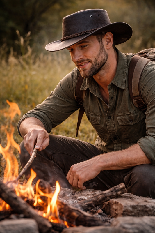 Australischer Cowboy-Hut aus Leder | Größe S & XXL