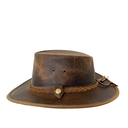 Willbur Lederhut mit breiter umsäumter Krempe- ein echter Allrounder im Vintage Look