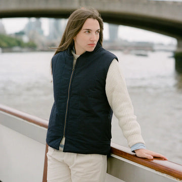 The Reversible Vest- Wendeweste aus Moleskin und gewachster Baumwolle hergestellt in Großbritannien