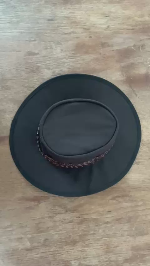 Lederhut Cowboyhut Jacaru 
Sonnenschutzhut  Lederhut mit geflochtenem Hutband